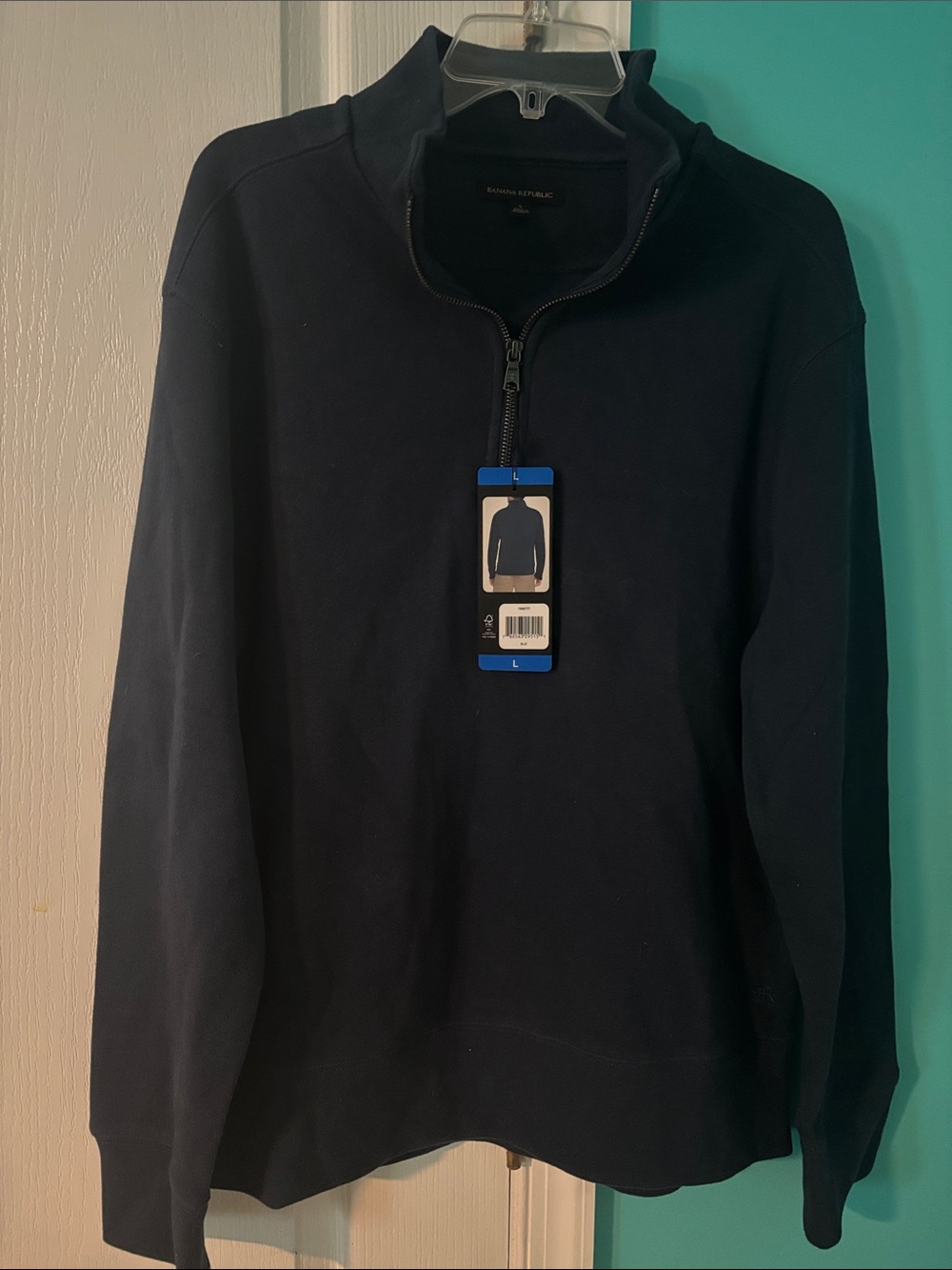 Banana Republic Men's Quarter Zip Sweater in Navy Blue NWT